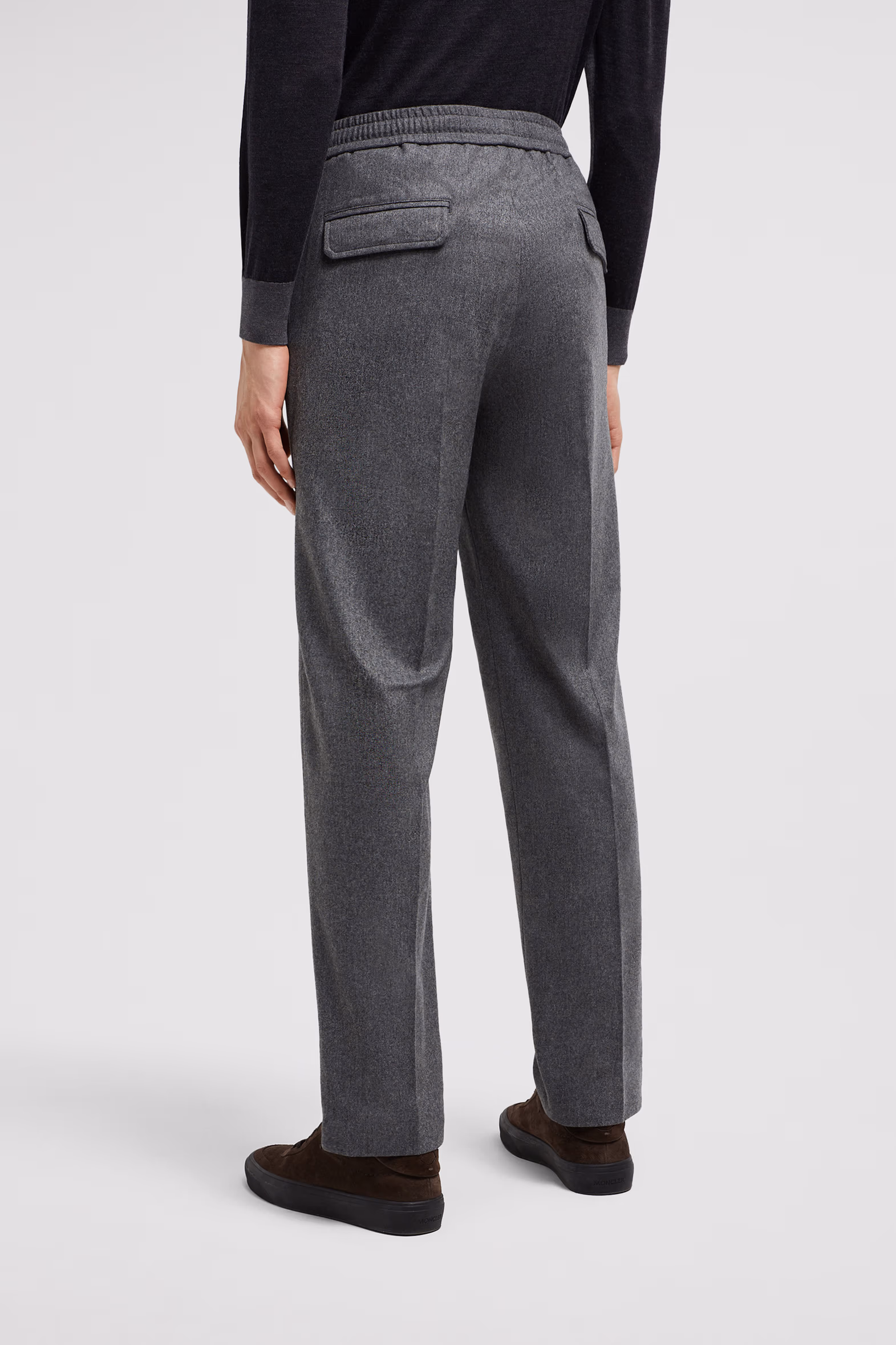 Pantalon de survêtement en cachemire mélangé Hommes Gris foncé Moncler 5